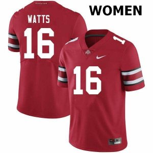 Women's Ohio State Buckeyes #16 Ryan Watts Scarlet Nike NCAA College Football Jersey Summer YYA0144YP